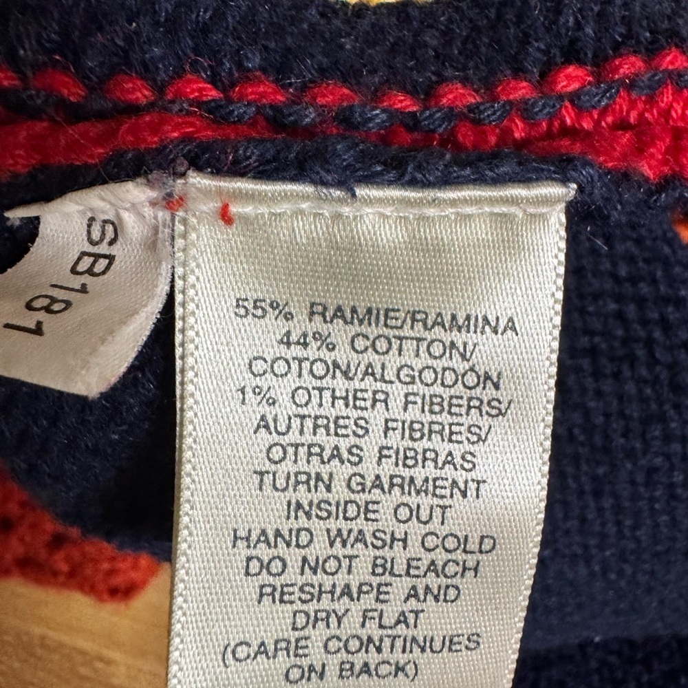 Susan Bristol Vintage Hand Knit Patchwork Cardigan Sweater Colorful Striped S - Picture 4 of 4